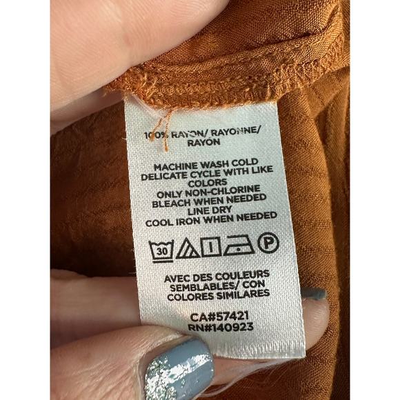 Loft burnt orange long sleeves tunic blouse size large - Picture 5 of 13